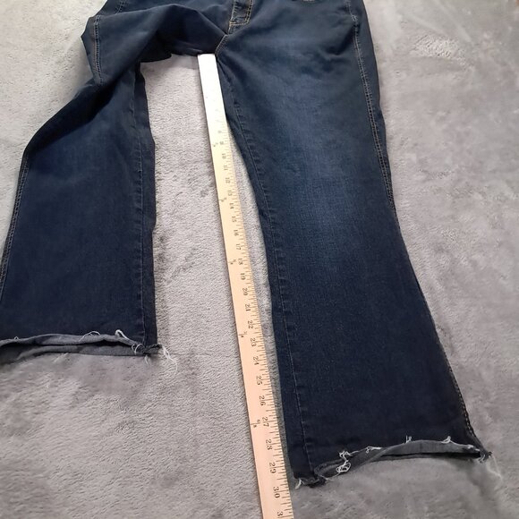 Wrangler Aura Jean Women 35x30, Tag 14 Tall Raw Hem Slimming Stretch Bootcut - Picture 8 of 14